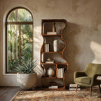 Organic Standing Shelf with Flowing Edges, solid wood, built to order, view 2