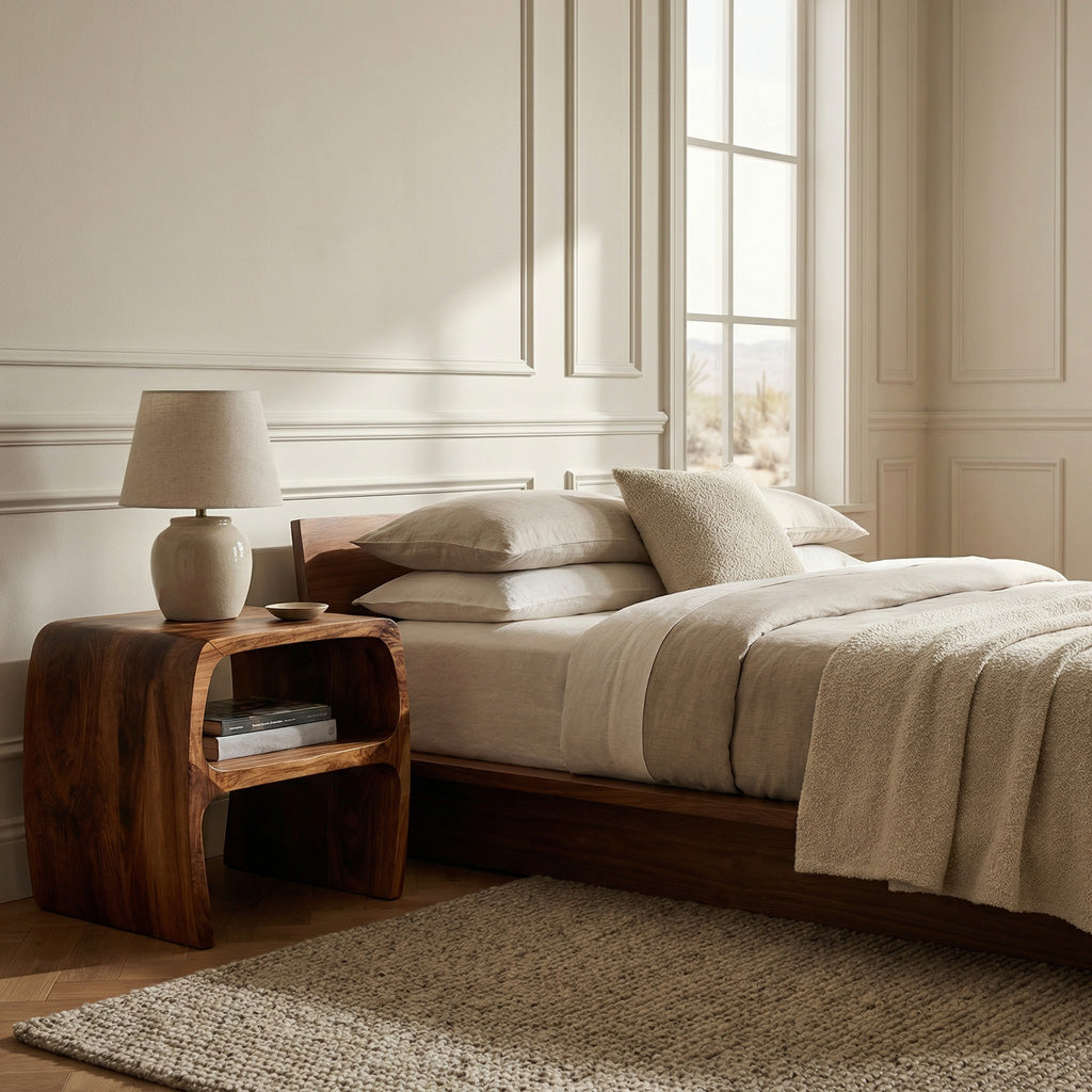 Sculptural Open Nightstand