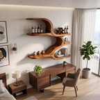 Organic Sculptural Wooden Wall Shelves, solid wood, built to order, view 2