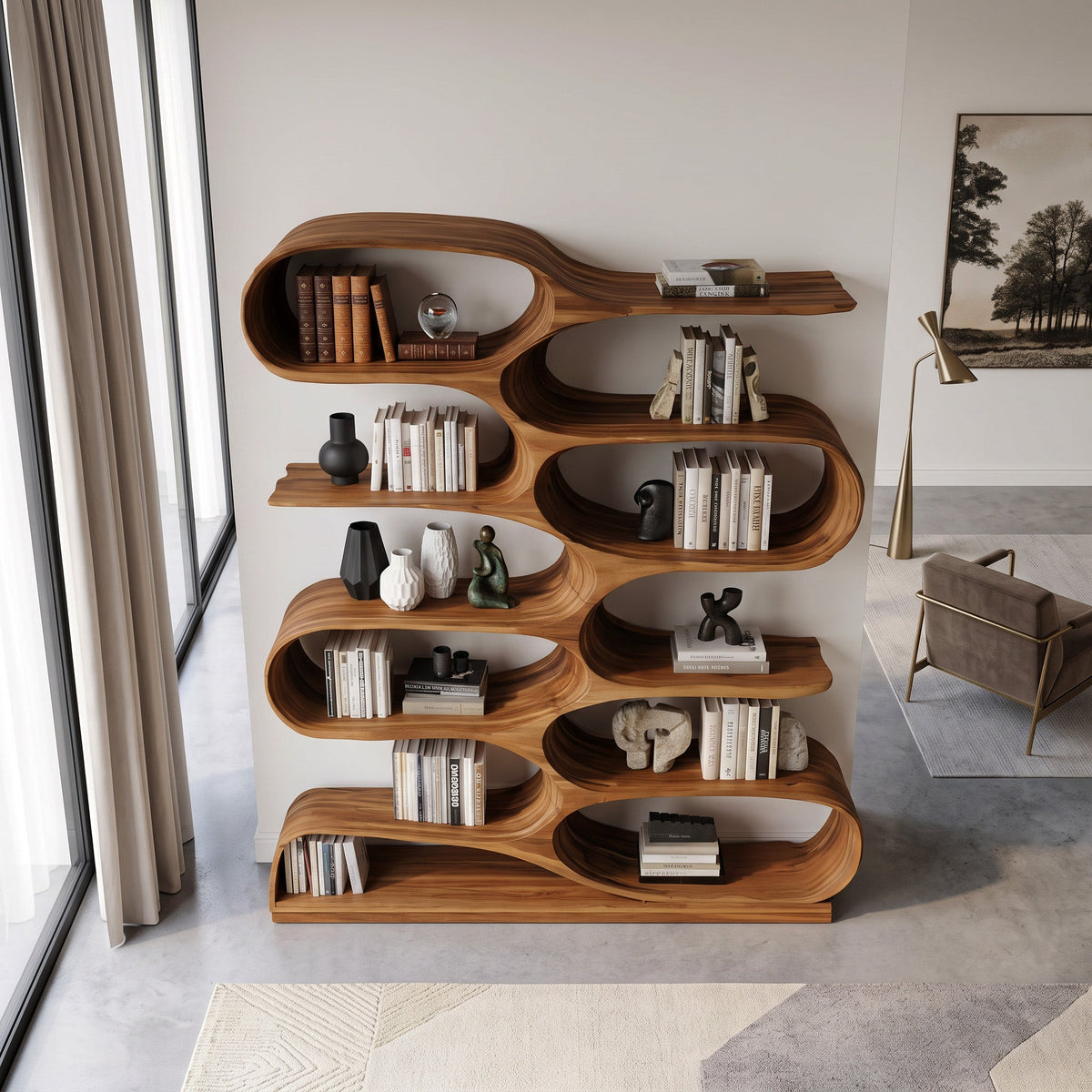 Books Curved Bookshelf