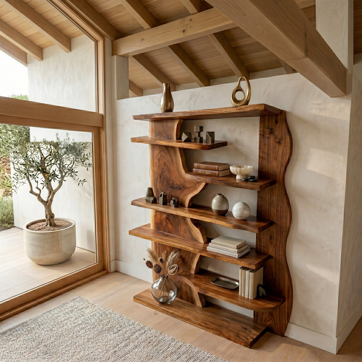 Live Edge Organic Bookshelf