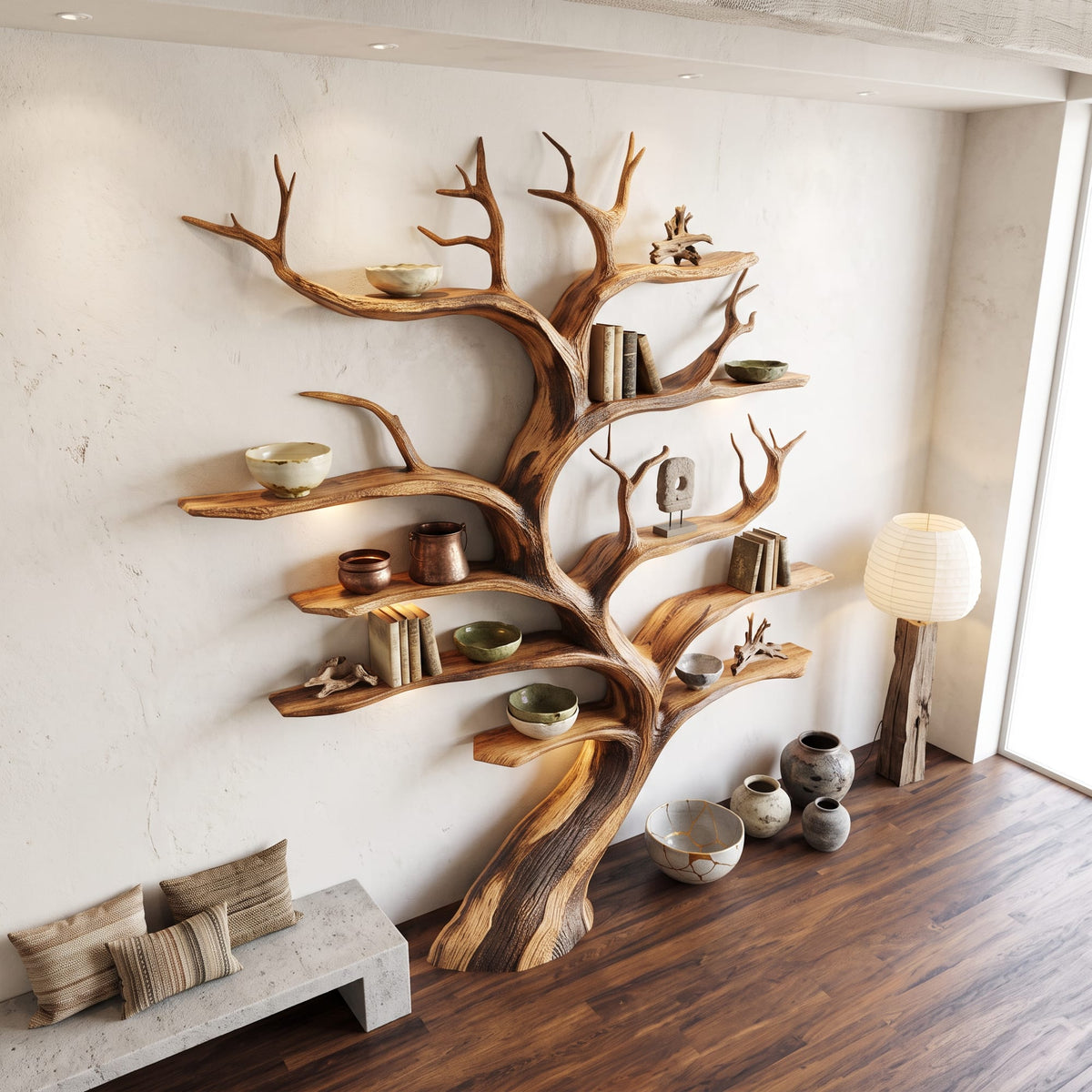 Shelf Mounted Tree Bookshelf