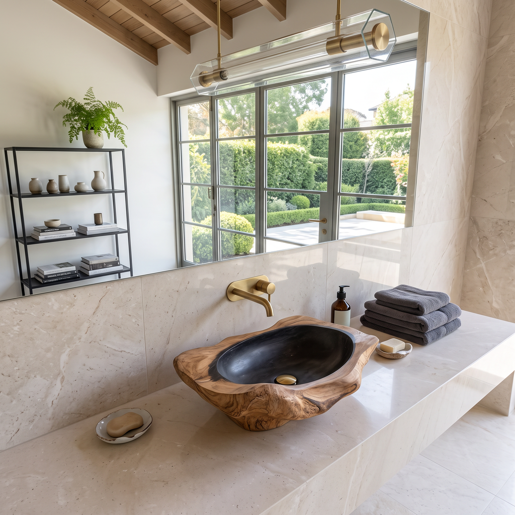 Sink, solid wood, built to order, view 2