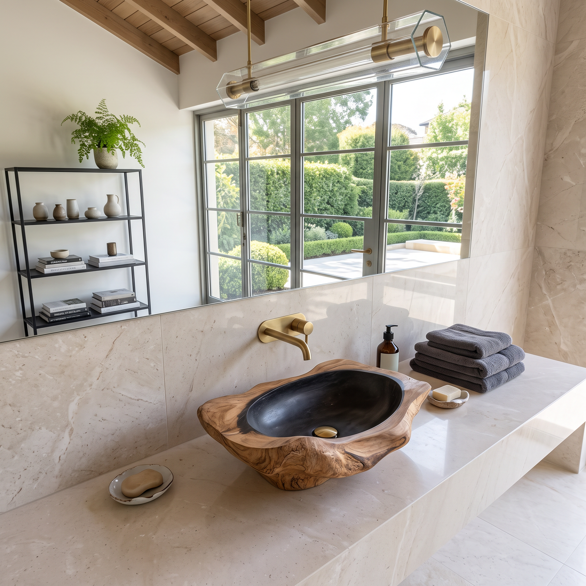 Sink, solid wood, built to order, view 2