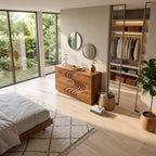 Minimalist Contour Dresser Table, solid wood, built to order, view 2