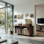 Minimalist Record Player Cabinet, solid wood, built to order, view 2