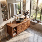 Farmhouse Storage Bathroom Vanity Country Retreat, solid wood, built to order