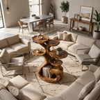 Contemporary Multi Tier Side Table Home, solid wood, built to order