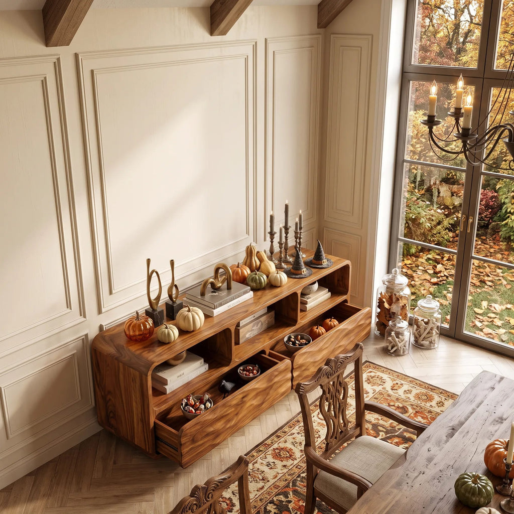 Farmhouse Storage Console Table Bedroom, solid wood, built to order