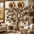Wall Mount Floating Shelf Wood Tree Bookshelf, solid wood, built to order