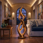 Organic Twist Floor Lamp, solid wood, built to order, view 2