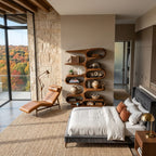 Contemporary Wooden Bookshelf with Sculptural Form for Living Room, solid wood bookcase