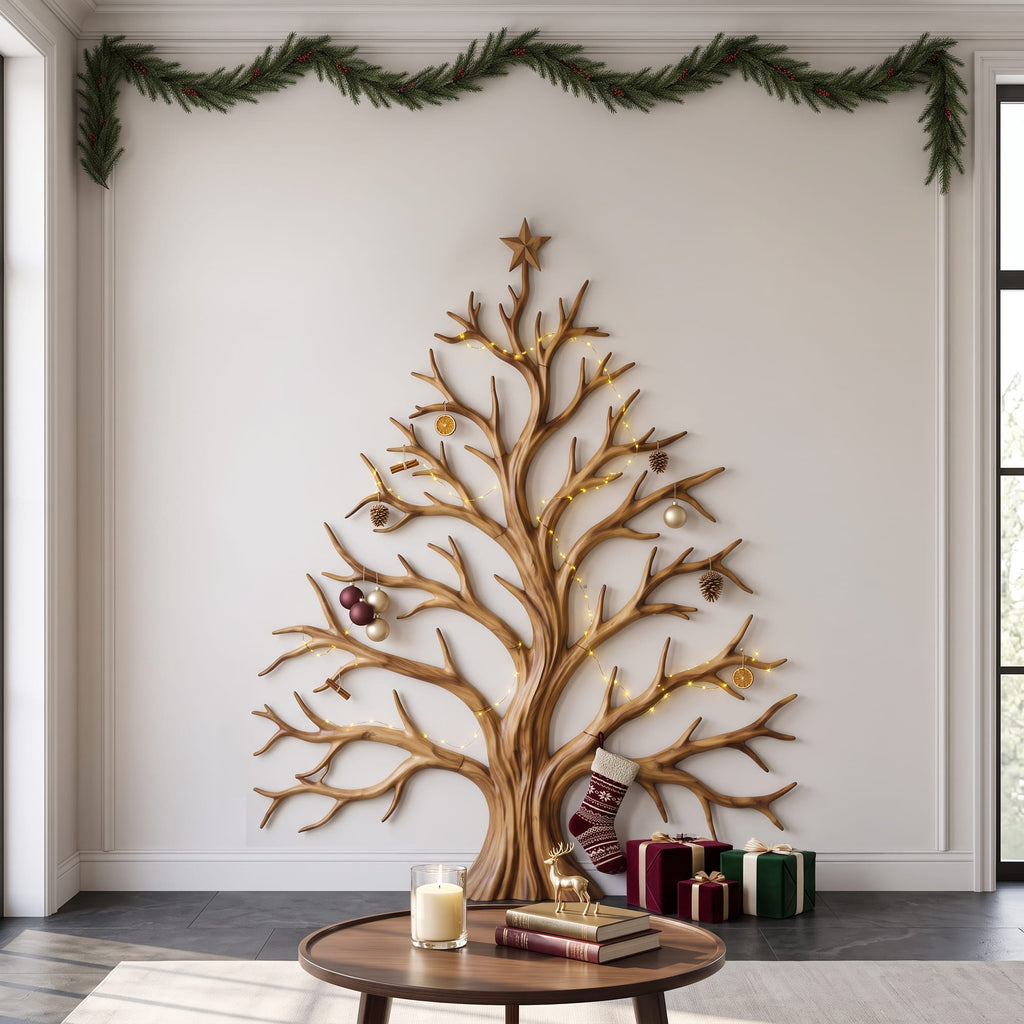 Contemporary Wall Decor with Tree Silhouette, solid wood, built to order