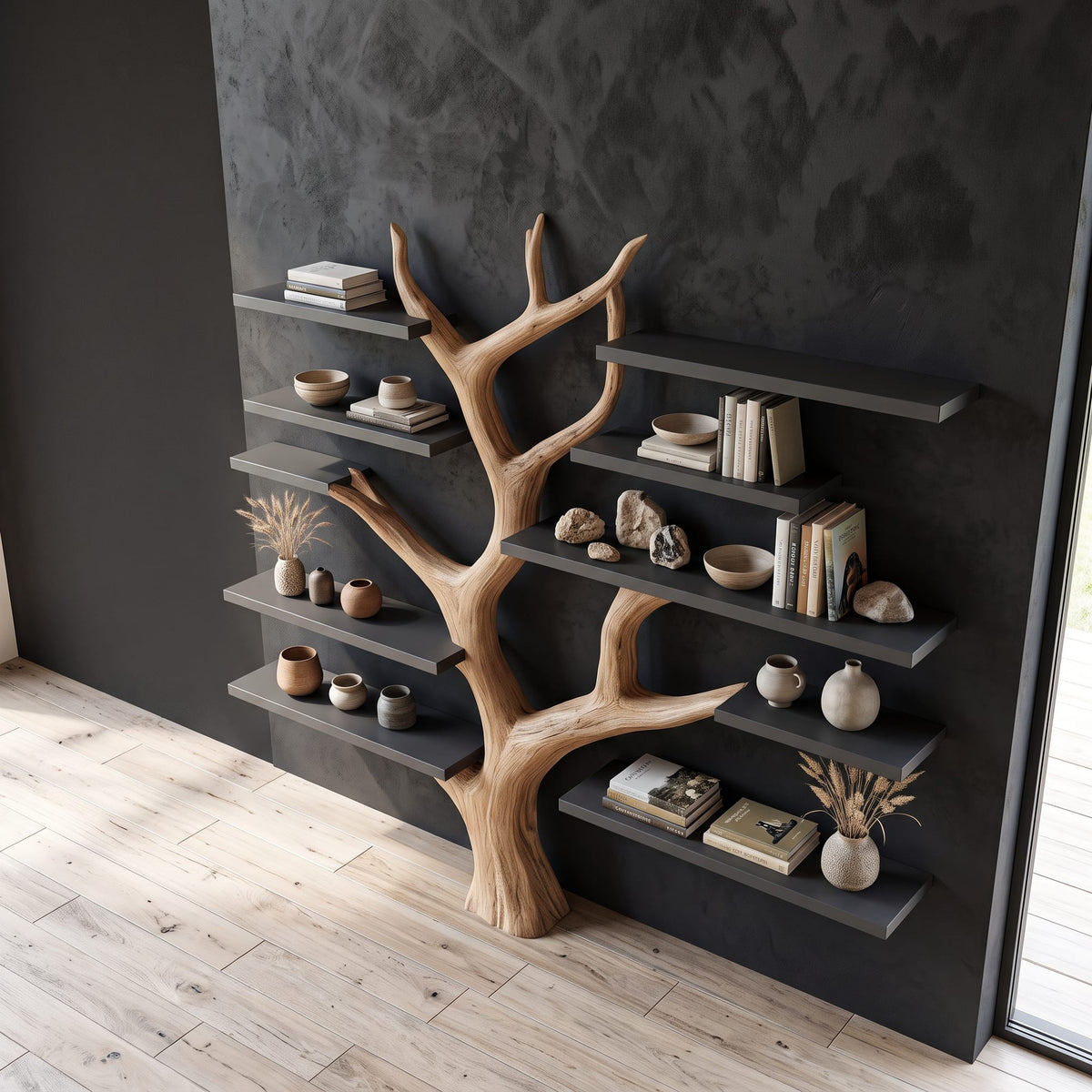 Cozy Floating Tree Bookshelf