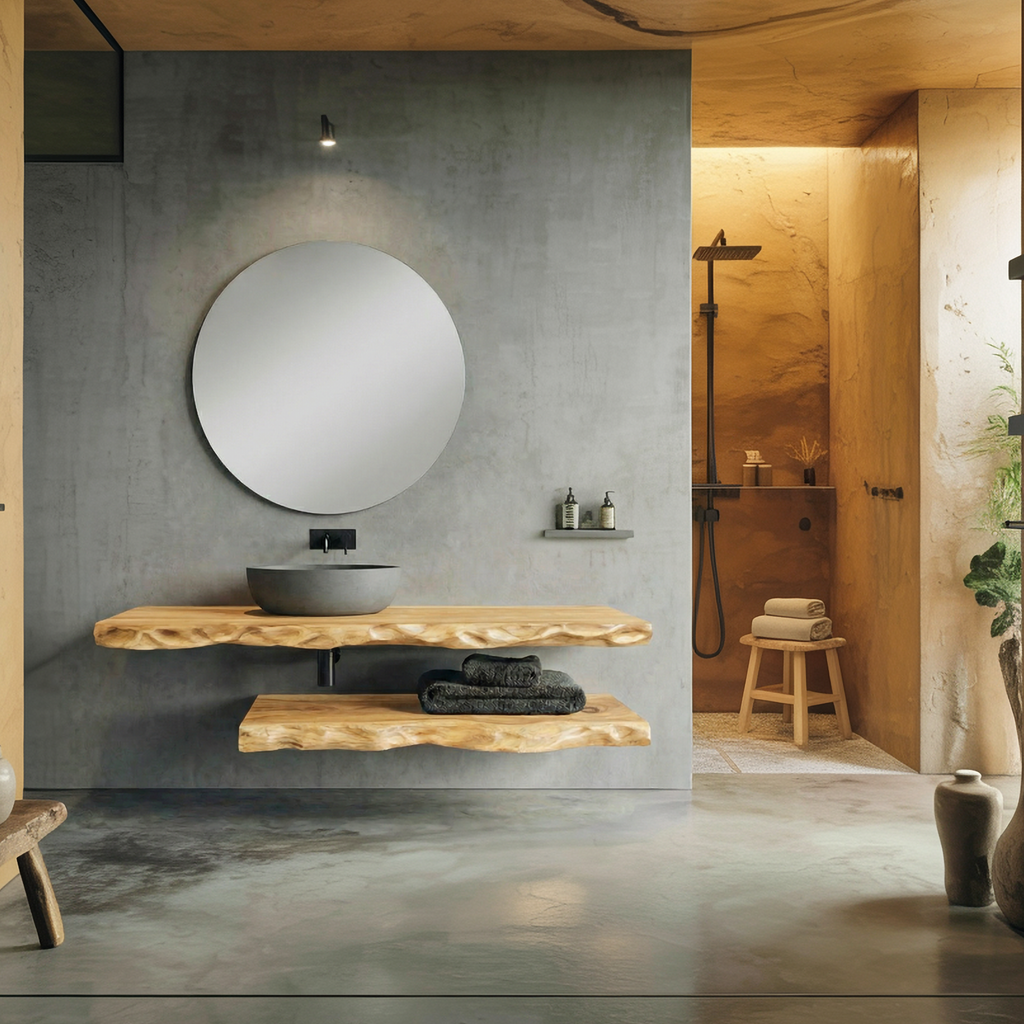 Mediterranean Live Edge Floating Vanity