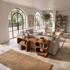 Modern Curved Frame Console, solid wood, built to order