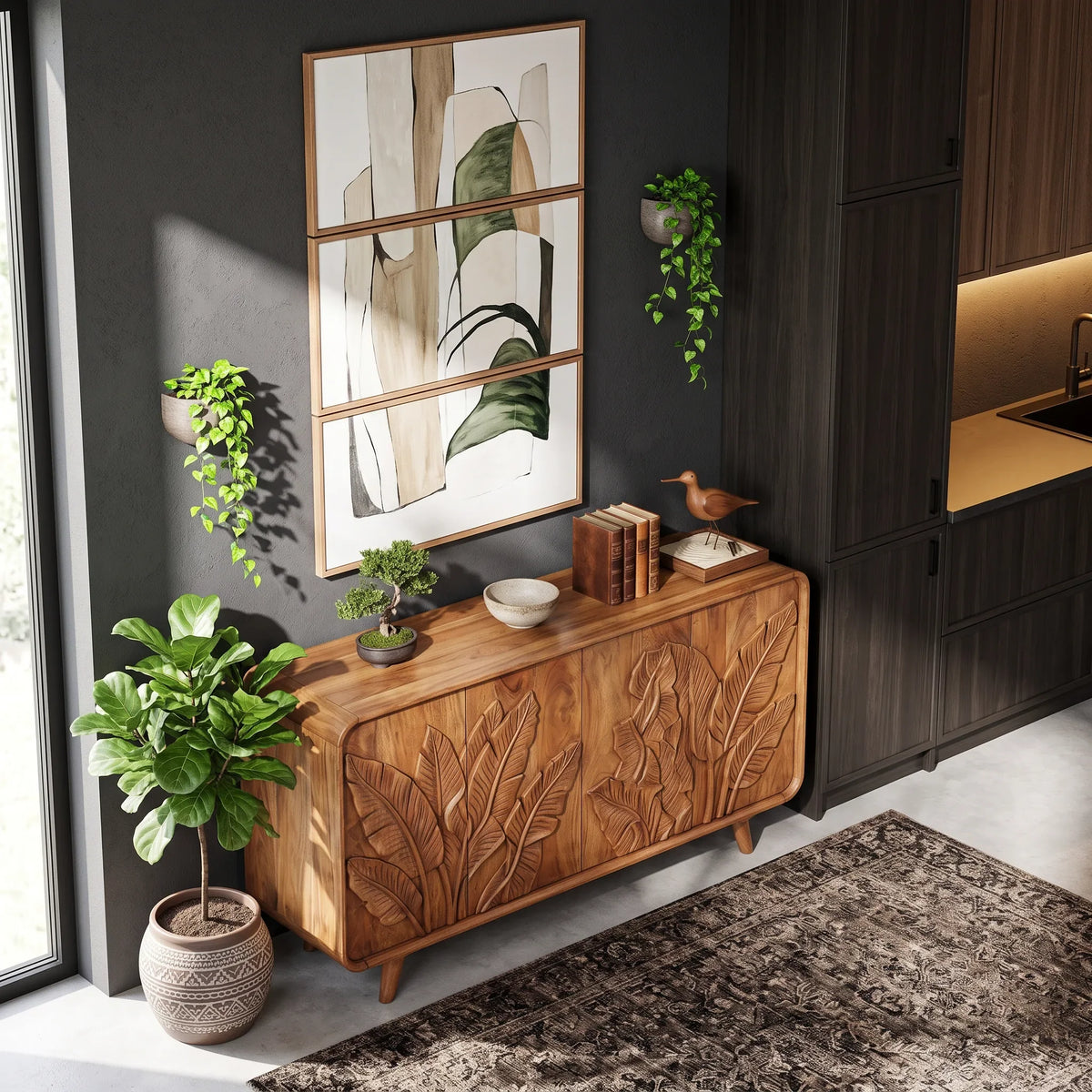 Botanical Sideboard Cabinet Dining Room, solid wood, built to order, view 7