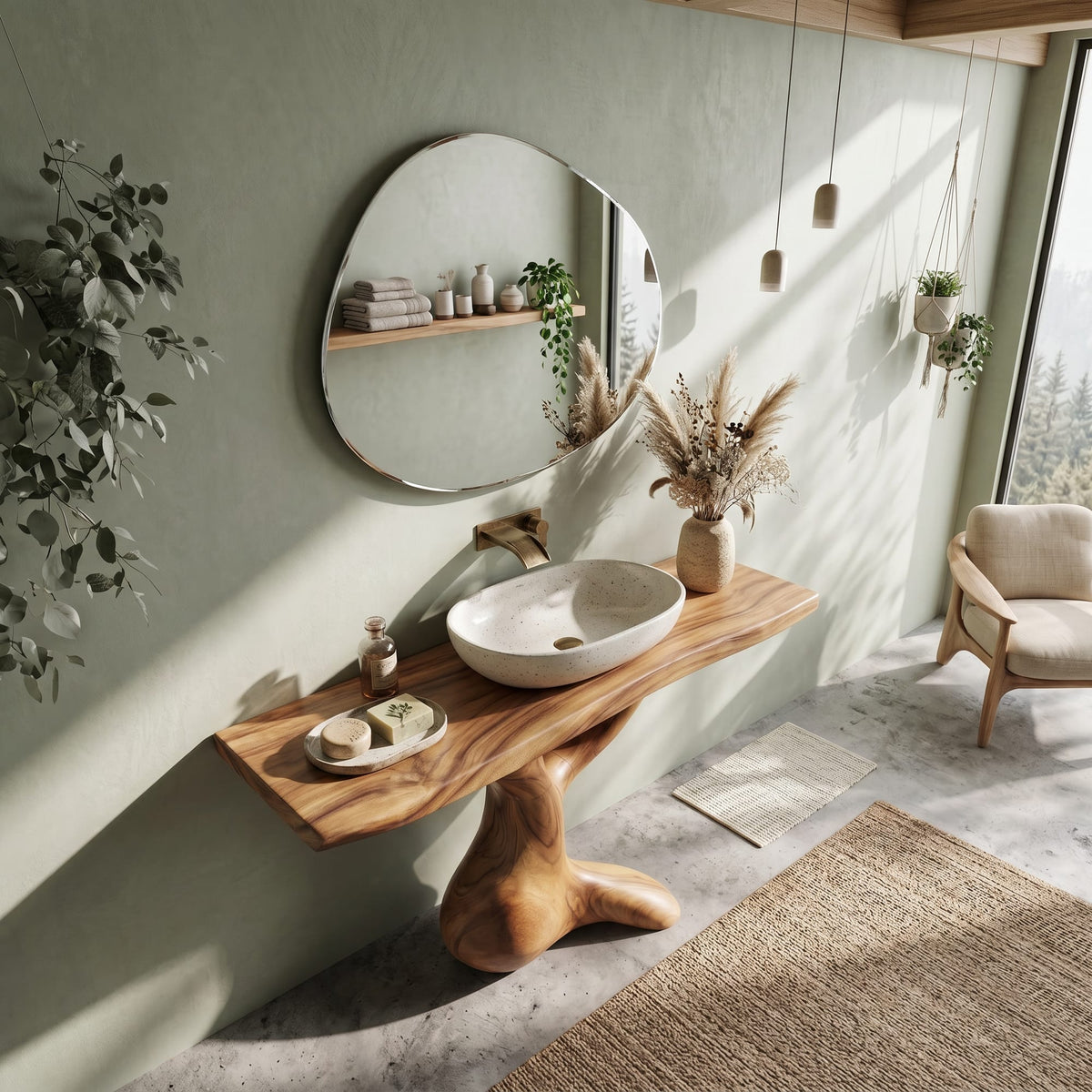 Handcrafted Vanity, solid wood, built to order