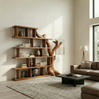 Organic Tree Bookshelf, solid wood, built to order, view 2