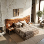 Minimalist Live Edge Headboard, solid wood, built to order, view 2