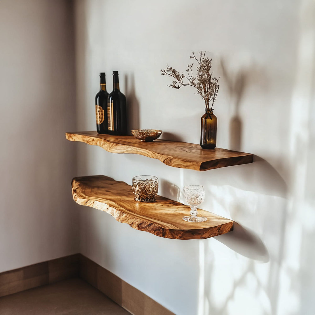Custom Floating Shelves Solid Decor Home Gift, solid wood, built to order