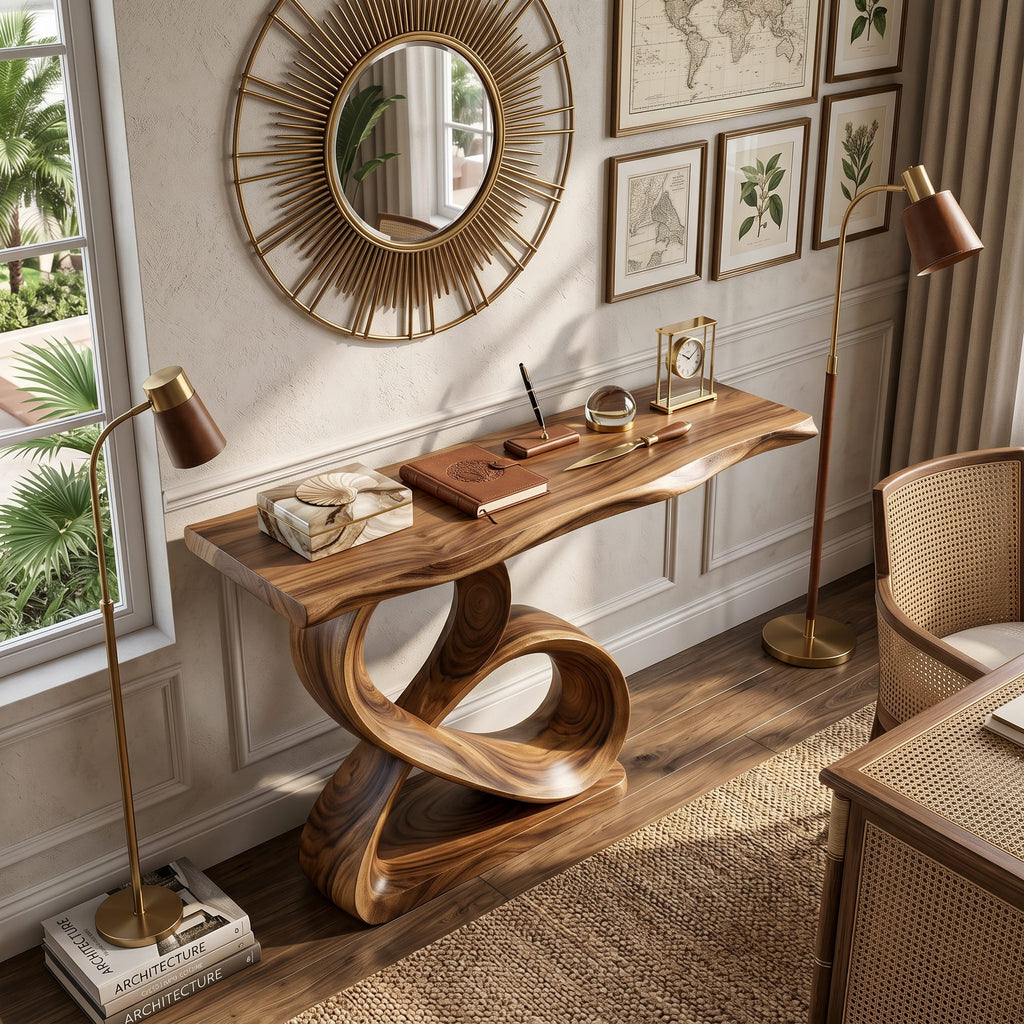 Loop Base Console Table Designer Hallway, solid wood, built to order