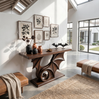 Console Table with Sculptural Bat Design, solid wood, built to order, view 3
