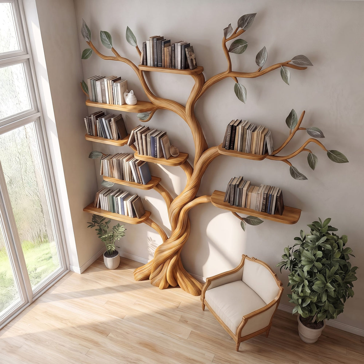 Modern Solid Tree Bookshelf