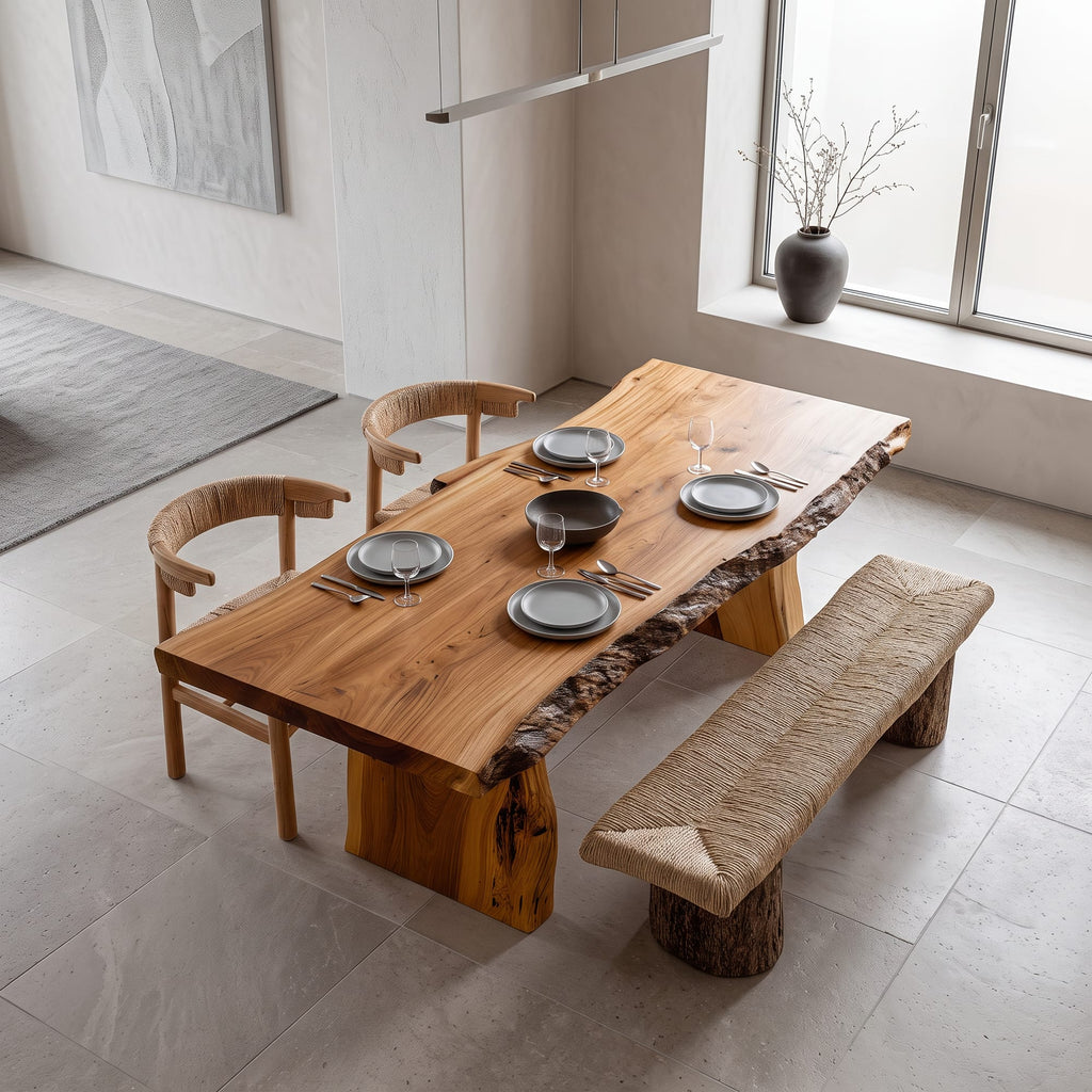 Dining Table Walnut Wood Live Edge Gift, solid wood, built to order