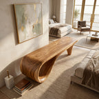 Live Edge Wooden Bench Interior, solid wood, built to order