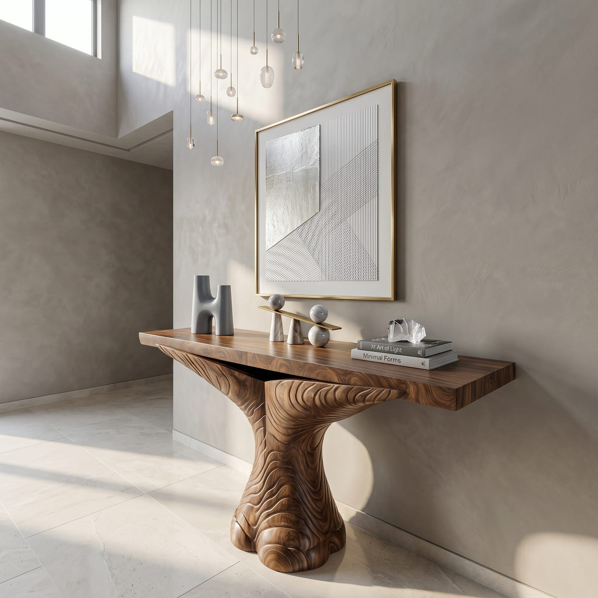 Sculptural Ribbon Console Table
