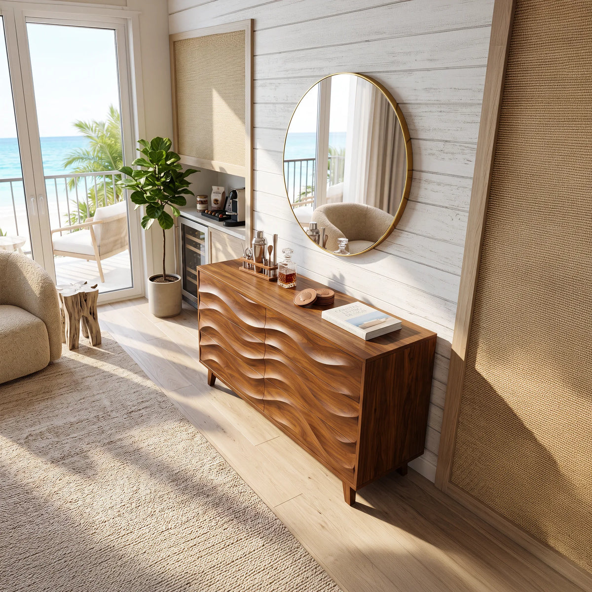 Organic Layered Bedroom Dresser, solid wood, built to order, view 2