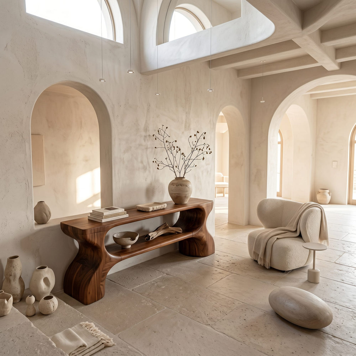 Architectural Curved Console Table