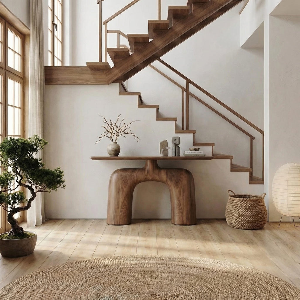 Organic Solid Sofa Console Table