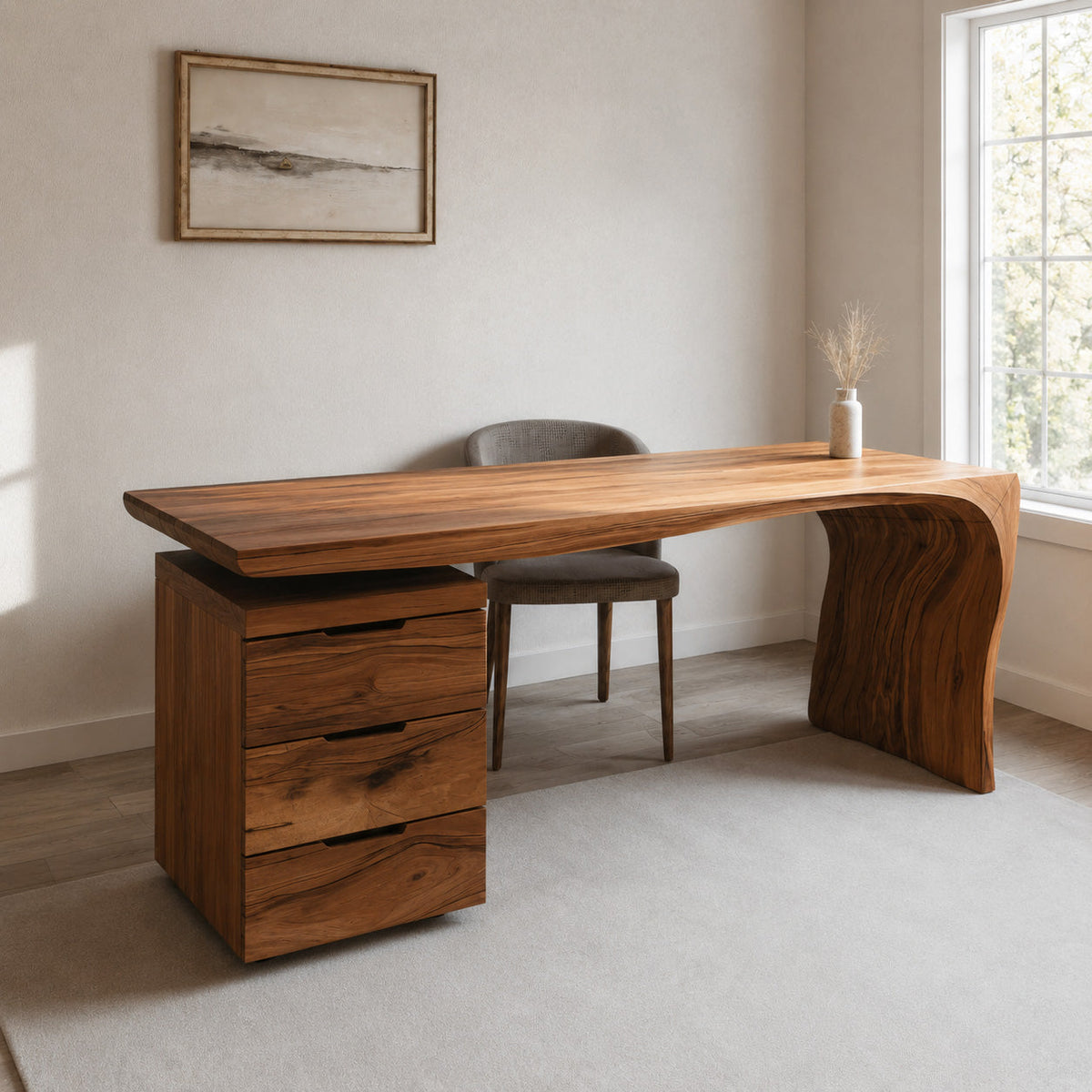 Modern Curved Workspace Desk