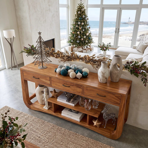 Farmhouse Behind Couch Table Bedroom, solid wood, built to order