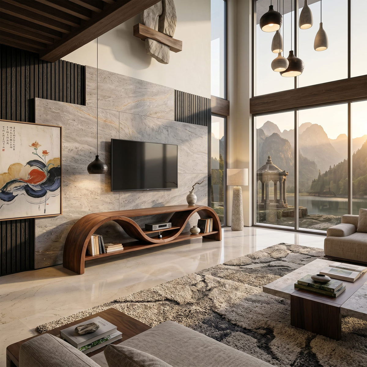 Contemporary Organic Media TV Cabinet