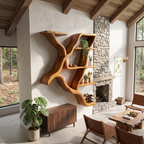 Organic Tree Branch Wall Mounted Shelves, solid wood, built to order, view 2