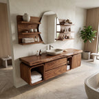 Modern Floating Bathroom Vanity Cabinet Primary Bathroom, solid wood, built to order