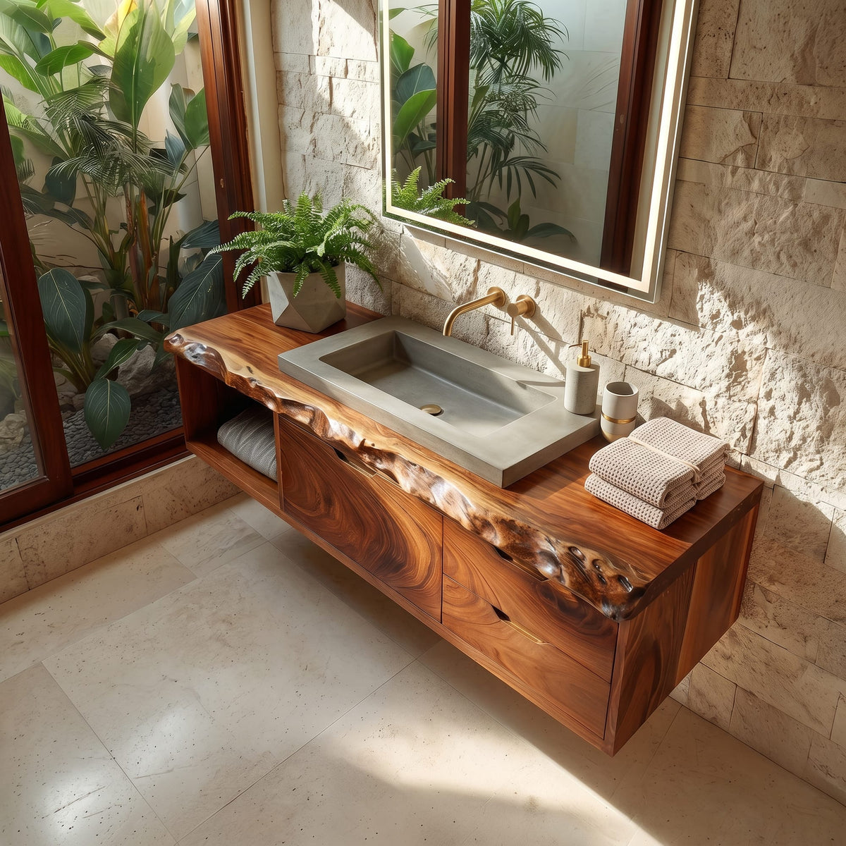 Floating Bathroom Vanity Primary Bathroom, solid wood, built to order