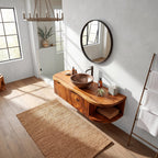 Mediterranean Contemporary Vanity Cabinet Villa, solid wood, built to order