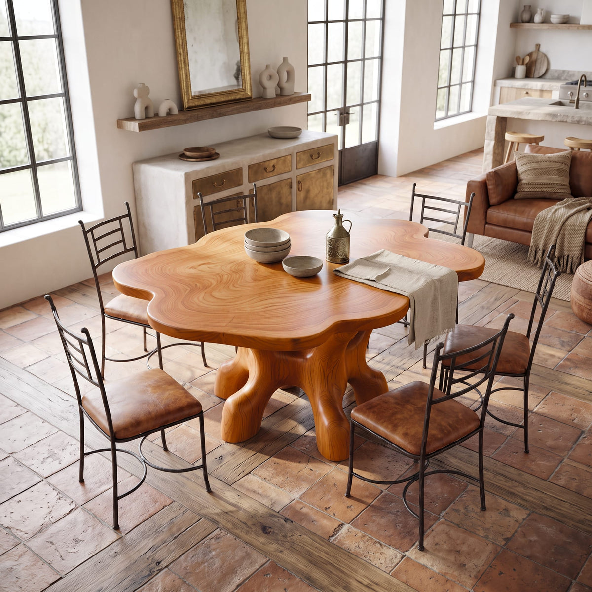 Sculptural Live Edge Kitchen Dining Table
