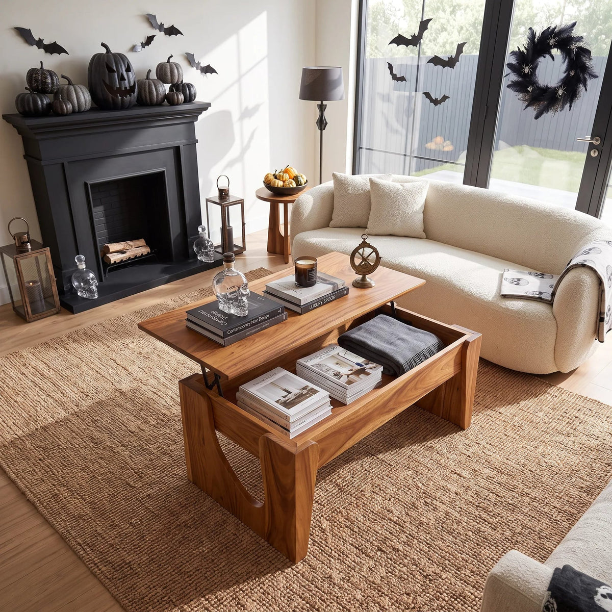 Handcrafted Lift Top Coffee Table Urban Loft, solid wood, built to order