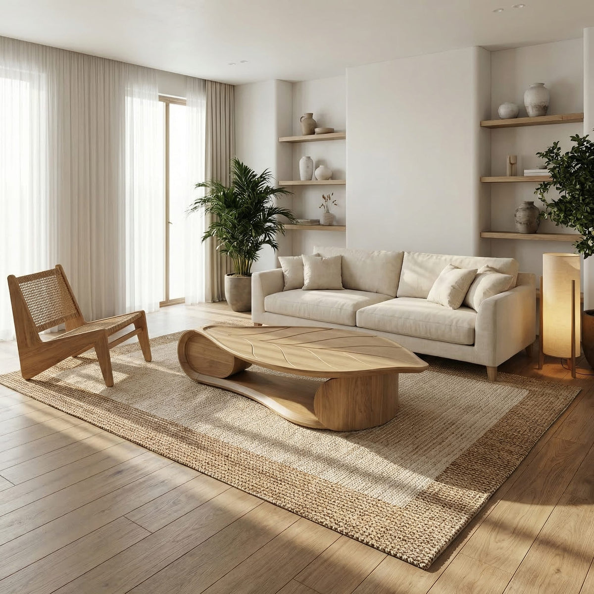 Sculptural Live Edge Abstract Coffee Table