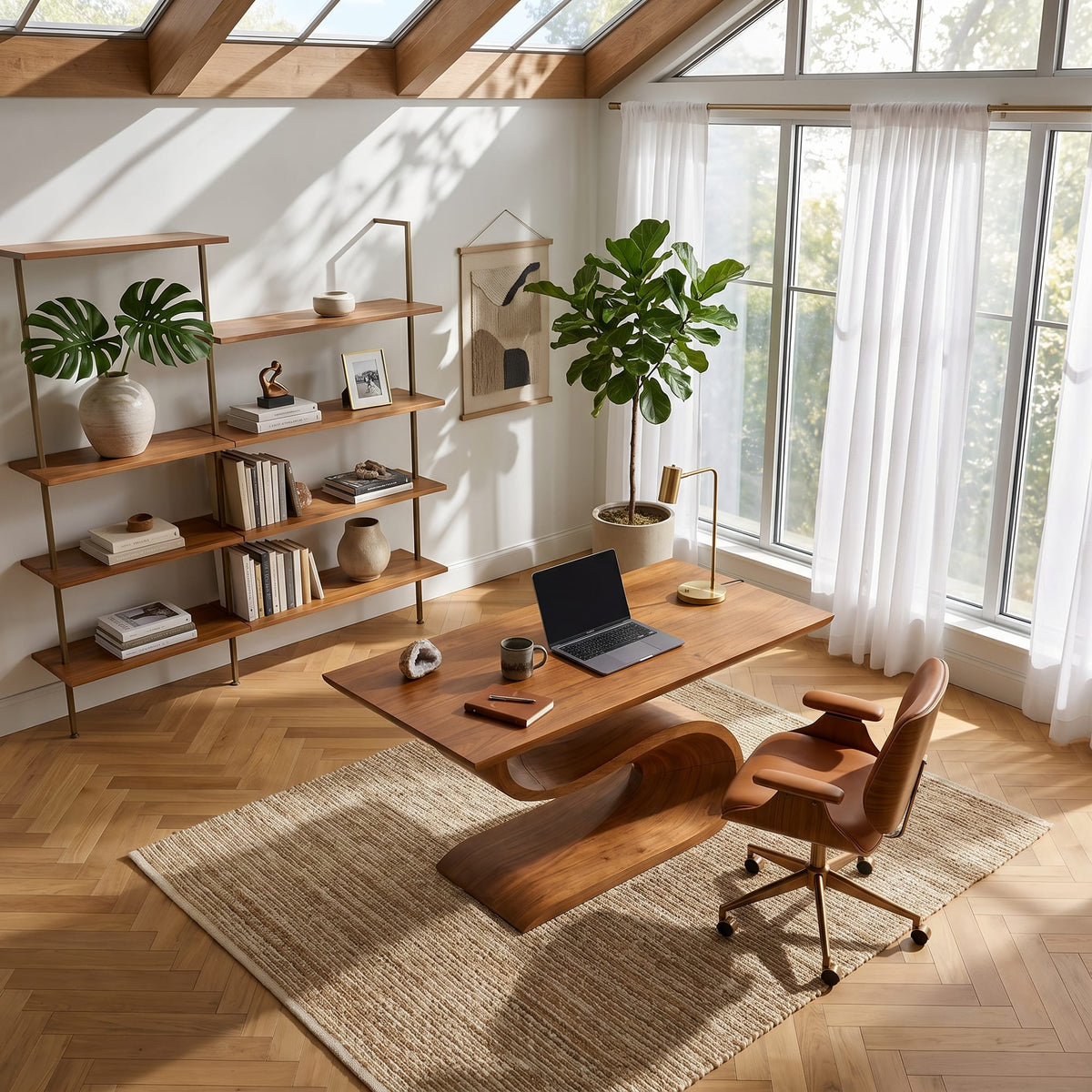Contemporary Executive Desk, solid wood, built to order