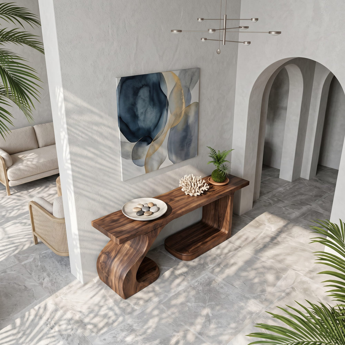 Carved Root Console Table