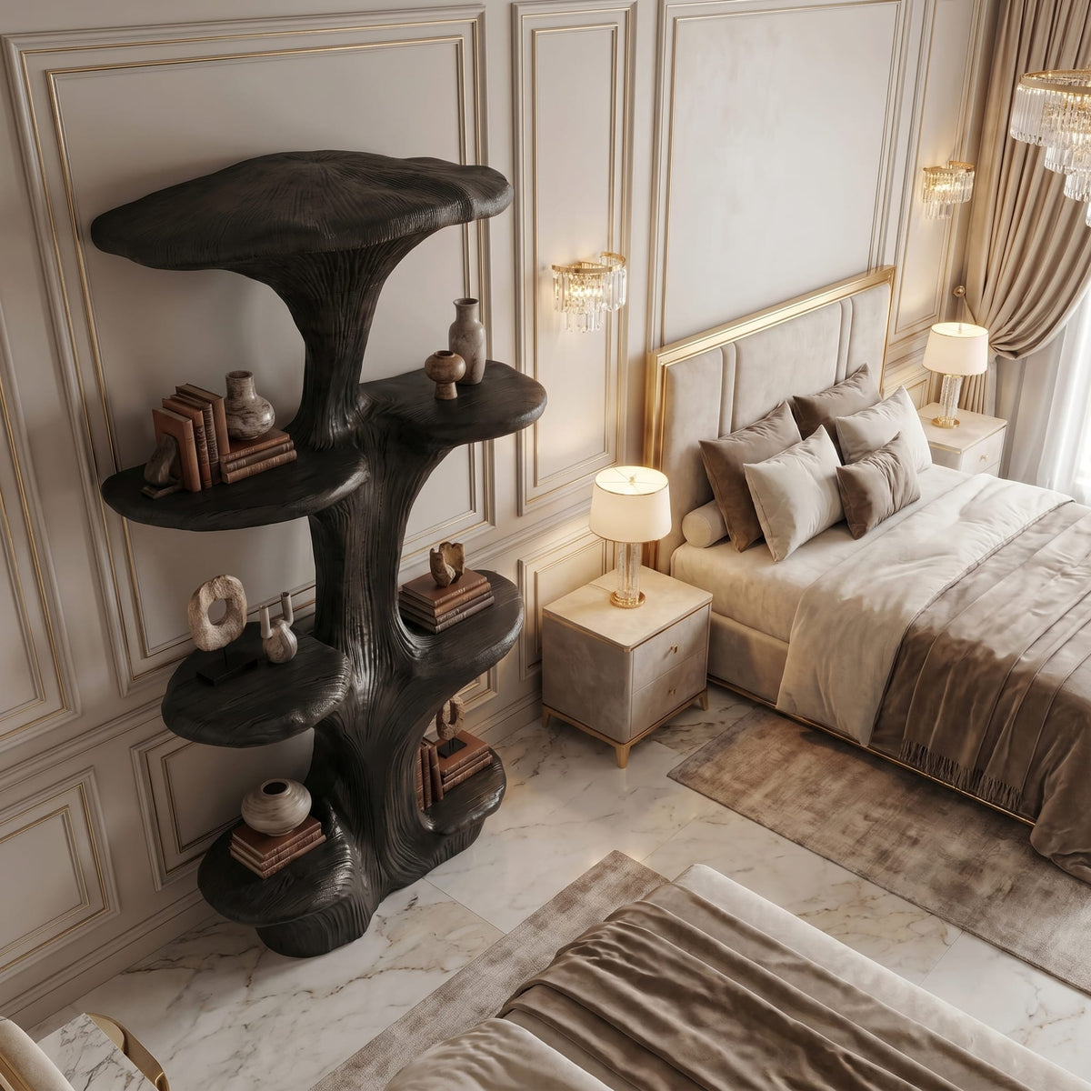 Sculptural Mushroom Floating Bookshelf