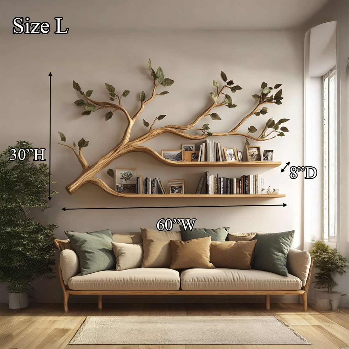 Artistic Floating Tree Bookshelf