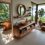 Farmhouse Floating Vanity, solid wood, built to order