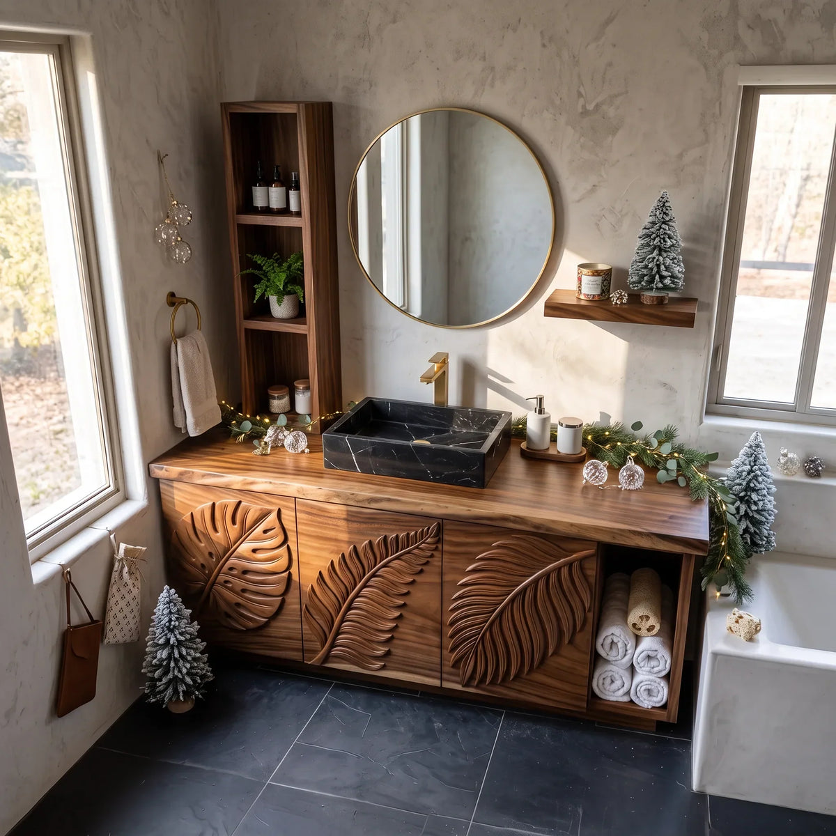 Handcrafted Bathroom Vanity Mountain Retreat, solid wood, built to order